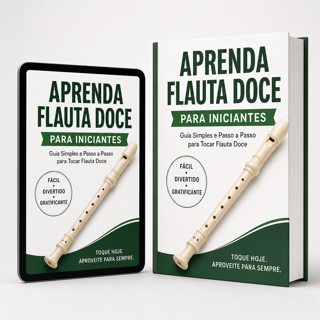 Mockup 3D do ebook de flauta doce